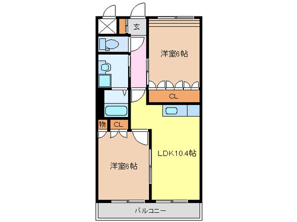 青塚駅 徒歩10分 2階の物件間取画像